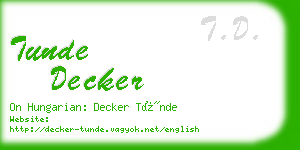 tunde decker business card